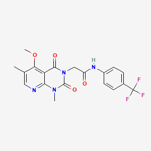 molecular formula C19H17F3N4O4 B6544719 2-{5-methoxy-1,6-dimethyl-2,4-dioxo-1H,2H,3H,4H-pyrido[2,3-d]pyrimidin-3-yl}-N-[4-(trifluoromethyl)phenyl]acetamide CAS No. 946291-05-0