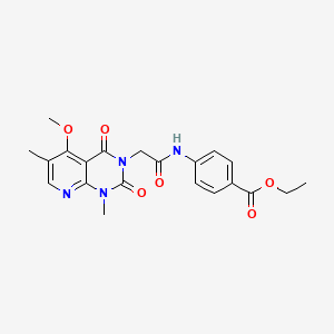 molecular formula C21H22N4O6 B6544726 ethyl 4-(2-{5-methoxy-1,6-dimethyl-2,4-dioxo-1H,2H,3H,4H-pyrido[2,3-d]pyrimidin-3-yl}acetamido)benzoate CAS No. 946298-76-6