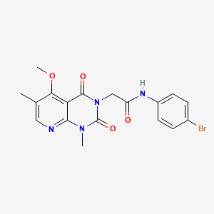 molecular formula C18H17BrN4O4 B6544751 N-(4-bromophenyl)-2-{5-methoxy-1,6-dimethyl-2,4-dioxo-1H,2H,3H,4H-pyrido[2,3-d]pyrimidin-3-yl}acetamide CAS No. 946298-90-4
