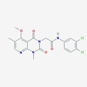 molecular formula C18H16Cl2N4O4 B6544759 N-(3,4-dichlorophenyl)-2-{5-methoxy-1,6-dimethyl-2,4-dioxo-1H,2H,3H,4H-pyrido[2,3-d]pyrimidin-3-yl}acetamide CAS No. 946291-25-4