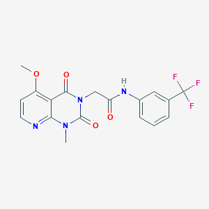 molecular formula C18H15F3N4O4 B6544782 2-{5-methoxy-1-methyl-2,4-dioxo-1H,2H,3H,4H-pyrido[2,3-d]pyrimidin-3-yl}-N-[3-(trifluoromethyl)phenyl]acetamide CAS No. 946222-56-6