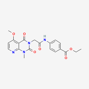 molecular formula C20H20N4O6 B6544784 ethyl 4-(2-{5-methoxy-1-methyl-2,4-dioxo-1H,2H,3H,4H-pyrido[2,3-d]pyrimidin-3-yl}acetamido)benzoate CAS No. 946248-23-3
