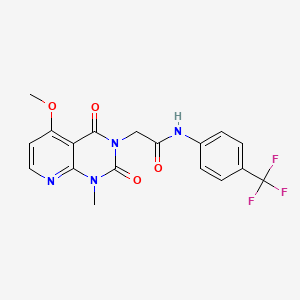 molecular formula C18H15F3N4O4 B6544788 2-{5-methoxy-1-methyl-2,4-dioxo-1H,2H,3H,4H-pyrido[2,3-d]pyrimidin-3-yl}-N-[4-(trifluoromethyl)phenyl]acetamide CAS No. 946299-26-9