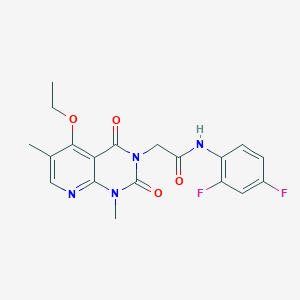 molecular formula C19H18F2N4O4 B6544834 N-(2,4-difluorophenyl)-2-{5-ethoxy-1,6-dimethyl-2,4-dioxo-1H,2H,3H,4H-pyrido[2,3-d]pyrimidin-3-yl}acetamide CAS No. 946223-18-3