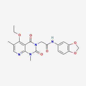molecular formula C20H20N4O6 B6544842 N-(2H-1,3-benzodioxol-5-yl)-2-{5-ethoxy-1,6-dimethyl-2,4-dioxo-1H,2H,3H,4H-pyrido[2,3-d]pyrimidin-3-yl}acetamide CAS No. 946223-26-3
