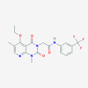 molecular formula C20H19F3N4O4 B6544864 2-{5-ethoxy-1,6-dimethyl-2,4-dioxo-1H,2H,3H,4H-pyrido[2,3-d]pyrimidin-3-yl}-N-[3-(trifluoromethyl)phenyl]acetamide CAS No. 946248-95-9