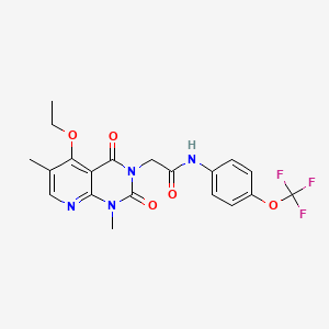 molecular formula C20H19F3N4O5 B6544870 2-{5-ethoxy-1,6-dimethyl-2,4-dioxo-1H,2H,3H,4H-pyrido[2,3-d]pyrimidin-3-yl}-N-[4-(trifluoromethoxy)phenyl]acetamide CAS No. 946324-60-3
