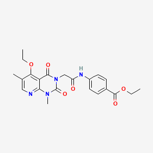 molecular formula C22H24N4O6 B6544873 ethyl 4-(2-{5-ethoxy-1,6-dimethyl-2,4-dioxo-1H,2H,3H,4H-pyrido[2,3-d]pyrimidin-3-yl}acetamido)benzoate CAS No. 946248-99-3