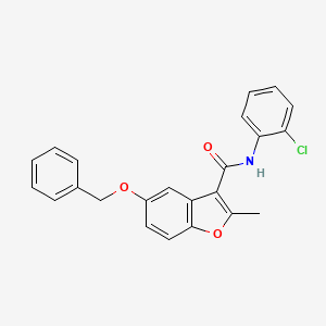 molecular formula C23H18ClNO3 B6545029 5-(benzyloxy)-N-(2-chlorophenyl)-2-methyl-1-benzofuran-3-carboxamide CAS No. 929428-66-0