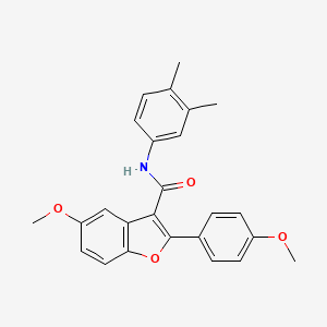 molecular formula C25H23NO4 B6545050 N-(3,4-dimethylphenyl)-5-methoxy-2-(4-methoxyphenyl)-1-benzofuran-3-carboxamide CAS No. 929428-73-9