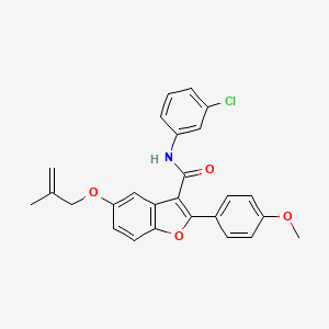 molecular formula C26H22ClNO4 B6545105 N-(3-chlorophenyl)-2-(4-methoxyphenyl)-5-[(2-methylprop-2-en-1-yl)oxy]-1-benzofuran-3-carboxamide CAS No. 929428-48-8