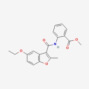 molecular formula C20H19NO5 B6545112 methyl 2-(5-ethoxy-2-methyl-1-benzofuran-3-amido)benzoate CAS No. 929513-72-4