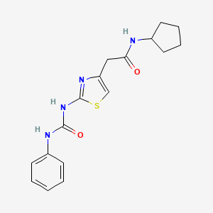 N-cyclopentyl-2-{2-[(phenylcarbamoyl)amino]-1,3-thiazol-4-yl}acetamide