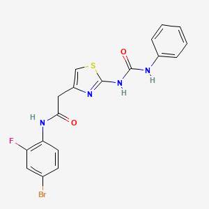 molecular formula C18H14BrFN4O2S B6545168 N-(4-bromo-2-fluorophenyl)-2-{2-[(phenylcarbamoyl)amino]-1,3-thiazol-4-yl}acetamide CAS No. 946374-38-5