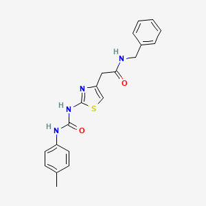 molecular formula C20H20N4O2S B6545179 N-benzyl-2-(2-{[(4-methylphenyl)carbamoyl]amino}-1,3-thiazol-4-yl)acetamide CAS No. 946224-59-5