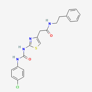 molecular formula C20H19ClN4O2S B6545181 2-(2-{[(4-chlorophenyl)carbamoyl]amino}-1,3-thiazol-4-yl)-N-(2-phenylethyl)acetamide CAS No. 946224-74-4