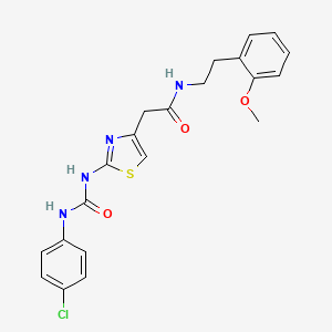 molecular formula C21H21ClN4O3S B6545189 2-(2-{[(4-chlorophenyl)carbamoyl]amino}-1,3-thiazol-4-yl)-N-[2-(2-methoxyphenyl)ethyl]acetamide CAS No. 946325-90-2