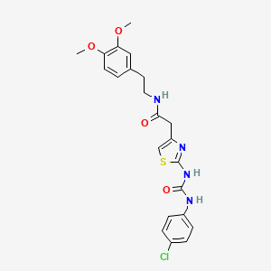 molecular formula C22H23ClN4O4S B6545190 2-(2-{[(4-chlorophenyl)carbamoyl]amino}-1,3-thiazol-4-yl)-N-[2-(3,4-dimethoxyphenyl)ethyl]acetamide CAS No. 946374-76-1