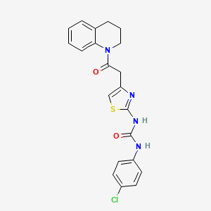 molecular formula C21H19ClN4O2S B6545195 1-(4-chlorophenyl)-3-{4-[2-oxo-2-(1,2,3,4-tetrahydroquinolin-1-yl)ethyl]-1,3-thiazol-2-yl}urea CAS No. 946374-79-4