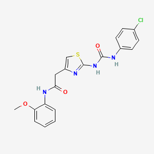 molecular formula C19H17ClN4O3S B6545209 2-(2-{[(4-chlorophenyl)carbamoyl]amino}-1,3-thiazol-4-yl)-N-(2-methoxyphenyl)acetamide CAS No. 946224-97-1