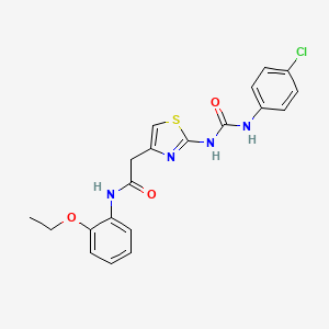 molecular formula C20H19ClN4O3S B6545215 2-(2-{[(4-chlorophenyl)carbamoyl]amino}-1,3-thiazol-4-yl)-N-(2-ethoxyphenyl)acetamide CAS No. 946250-47-1