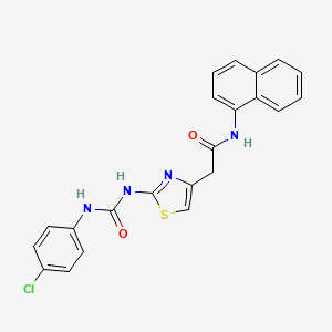 molecular formula C22H17ClN4O2S B6545223 2-(2-{[(4-chlorophenyl)carbamoyl]amino}-1,3-thiazol-4-yl)-N-(naphthalen-1-yl)acetamide CAS No. 946250-51-7