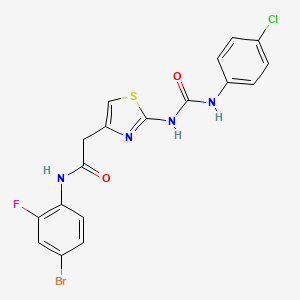 molecular formula C18H13BrClFN4O2S B6545236 N-(4-bromo-2-fluorophenyl)-2-(2-{[(4-chlorophenyl)carbamoyl]amino}-1,3-thiazol-4-yl)acetamide CAS No. 946374-98-7