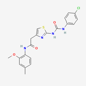 molecular formula C20H19ClN4O3S B6545243 2-(2-{[(4-chlorophenyl)carbamoyl]amino}-1,3-thiazol-4-yl)-N-(2-methoxy-4-methylphenyl)acetamide CAS No. 946375-14-0