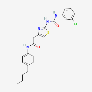 molecular formula C22H23ClN4O2S B6545264 N-(4-butylphenyl)-2-(2-{[(3-chlorophenyl)carbamoyl]amino}-1,3-thiazol-4-yl)acetamide CAS No. 946225-45-2