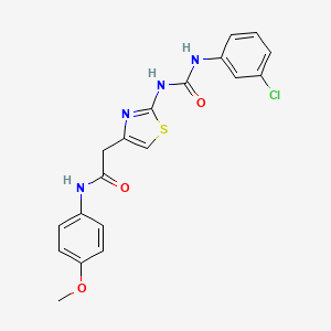 molecular formula C19H17ClN4O3S B6545279 2-(2-{[(3-chlorophenyl)carbamoyl]amino}-1,3-thiazol-4-yl)-N-(4-methoxyphenyl)acetamide CAS No. 946251-01-0