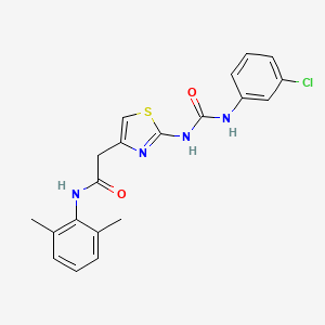 molecular formula C20H19ClN4O2S B6545284 2-(2-{[(3-chlorophenyl)carbamoyl]amino}-1,3-thiazol-4-yl)-N-(2,6-dimethylphenyl)acetamide CAS No. 946225-64-5