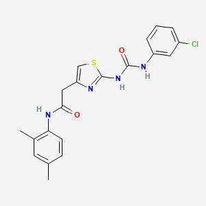 molecular formula C20H19ClN4O2S B6545289 2-(2-{[(3-chlorophenyl)carbamoyl]amino}-1,3-thiazol-4-yl)-N-(2,4-dimethylphenyl)acetamide CAS No. 946326-69-8