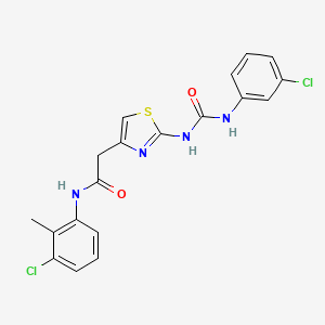molecular formula C19H16Cl2N4O2S B6545302 N-(3-chloro-2-methylphenyl)-2-(2-{[(3-chlorophenyl)carbamoyl]amino}-1,3-thiazol-4-yl)acetamide CAS No. 946375-59-3