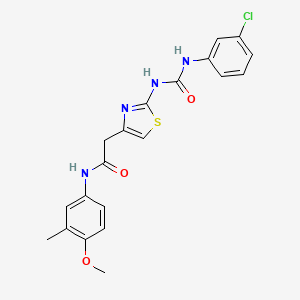 molecular formula C20H19ClN4O3S B6545313 2-(2-{[(3-chlorophenyl)carbamoyl]amino}-1,3-thiazol-4-yl)-N-(4-methoxy-3-methylphenyl)acetamide CAS No. 946251-19-0