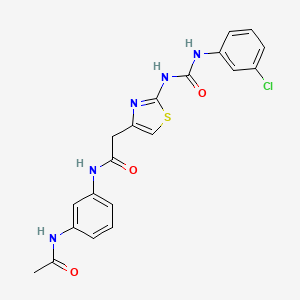 molecular formula C20H18ClN5O3S B6545316 2-(2-{[(3-chlorophenyl)carbamoyl]amino}-1,3-thiazol-4-yl)-N-(3-acetamidophenyl)acetamide CAS No. 946375-68-4