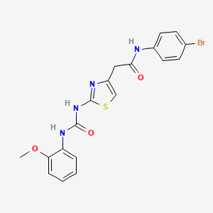 molecular formula C19H17BrN4O3S B6545339 N-(4-bromophenyl)-2-(2-{[(2-methoxyphenyl)carbamoyl]amino}-1,3-thiazol-4-yl)acetamide CAS No. 946251-40-7