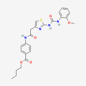 molecular formula C24H26N4O5S B6545346 butyl 4-[2-(2-{[(2-methoxyphenyl)carbamoyl]amino}-1,3-thiazol-4-yl)acetamido]benzoate CAS No. 946375-87-7