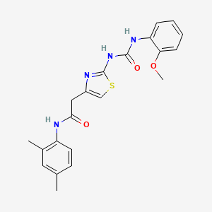 molecular formula C21H22N4O3S B6545348 N-(2,4-dimethylphenyl)-2-(2-{[(2-methoxyphenyl)carbamoyl]amino}-1,3-thiazol-4-yl)acetamide CAS No. 946375-91-3