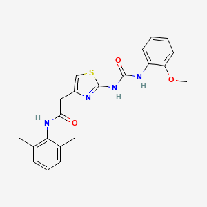 molecular formula C21H22N4O3S B6545349 N-(2,6-dimethylphenyl)-2-(2-{[(2-methoxyphenyl)carbamoyl]amino}-1,3-thiazol-4-yl)acetamide CAS No. 946226-04-6