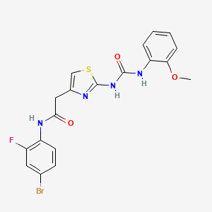 molecular formula C19H16BrFN4O3S B6545350 N-(4-bromo-2-fluorophenyl)-2-(2-{[(2-methoxyphenyl)carbamoyl]amino}-1,3-thiazol-4-yl)acetamide CAS No. 946226-00-2