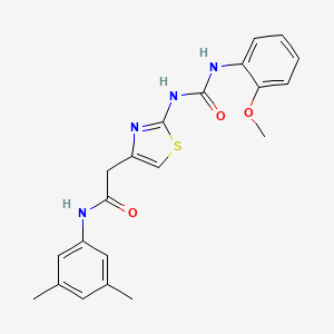 molecular formula C21H22N4O3S B6545355 N-(3,5-dimethylphenyl)-2-(2-{[(2-methoxyphenyl)carbamoyl]amino}-1,3-thiazol-4-yl)acetamide CAS No. 946327-09-9