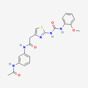 molecular formula C21H21N5O4S B6545363 N-(3-acetamidophenyl)-2-(2-{[(2-methoxyphenyl)carbamoyl]amino}-1,3-thiazol-4-yl)acetamide CAS No. 946226-12-6