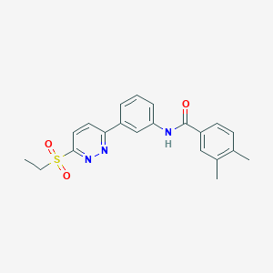 molecular formula C21H21N3O3S B6545400 N-{3-[6-(ethanesulfonyl)pyridazin-3-yl]phenyl}-3,4-dimethylbenzamide CAS No. 946327-73-7