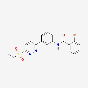 molecular formula C19H16BrN3O3S B6545424 2-bromo-N-{3-[6-(ethanesulfonyl)pyridazin-3-yl]phenyl}benzamide CAS No. 946202-21-7