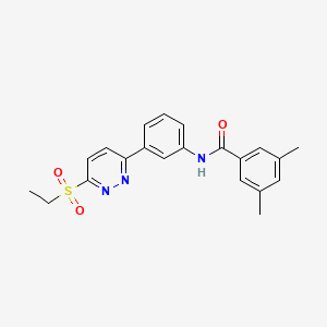 molecular formula C21H21N3O3S B6545435 N-{3-[6-(ethanesulfonyl)pyridazin-3-yl]phenyl}-3,5-dimethylbenzamide CAS No. 946202-36-4