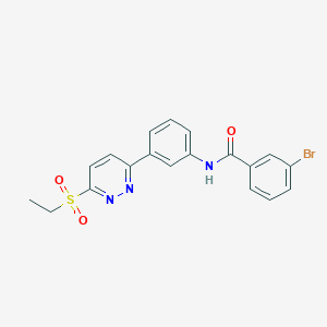 molecular formula C19H16BrN3O3S B6545442 3-bromo-N-{3-[6-(ethanesulfonyl)pyridazin-3-yl]phenyl}benzamide CAS No. 946303-96-4