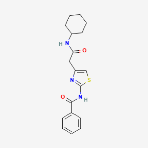 molecular formula C18H21N3O2S B6545449 N-{4-[(cyclohexylcarbamoyl)methyl]-1,3-thiazol-2-yl}benzamide CAS No. 946203-00-5