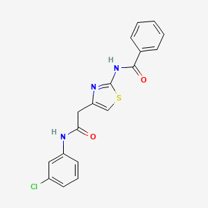 molecular formula C18H14ClN3O2S B6545454 N-(4-{[(3-chlorophenyl)carbamoyl]methyl}-1,3-thiazol-2-yl)benzamide CAS No. 946203-20-9