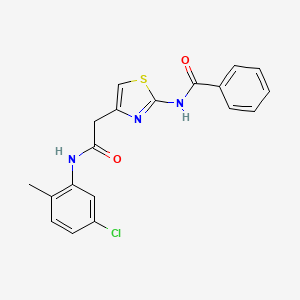 molecular formula C19H16ClN3O2S B6545478 N-(4-{[(5-chloro-2-methylphenyl)carbamoyl]methyl}-1,3-thiazol-2-yl)benzamide CAS No. 946203-50-5