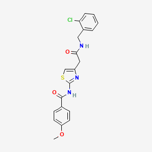 molecular formula C20H18ClN3O3S B6545499 N-[4-({[(2-chlorophenyl)methyl]carbamoyl}methyl)-1,3-thiazol-2-yl]-4-methoxybenzamide CAS No. 946273-95-6